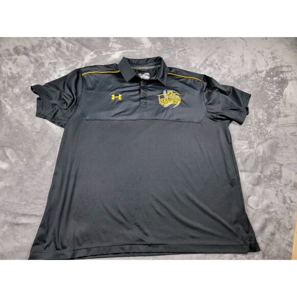Under Armour Shirt Men's Polo HeatGear Loose‎ Black XL Seminole Maidens - Picture 2 of 11